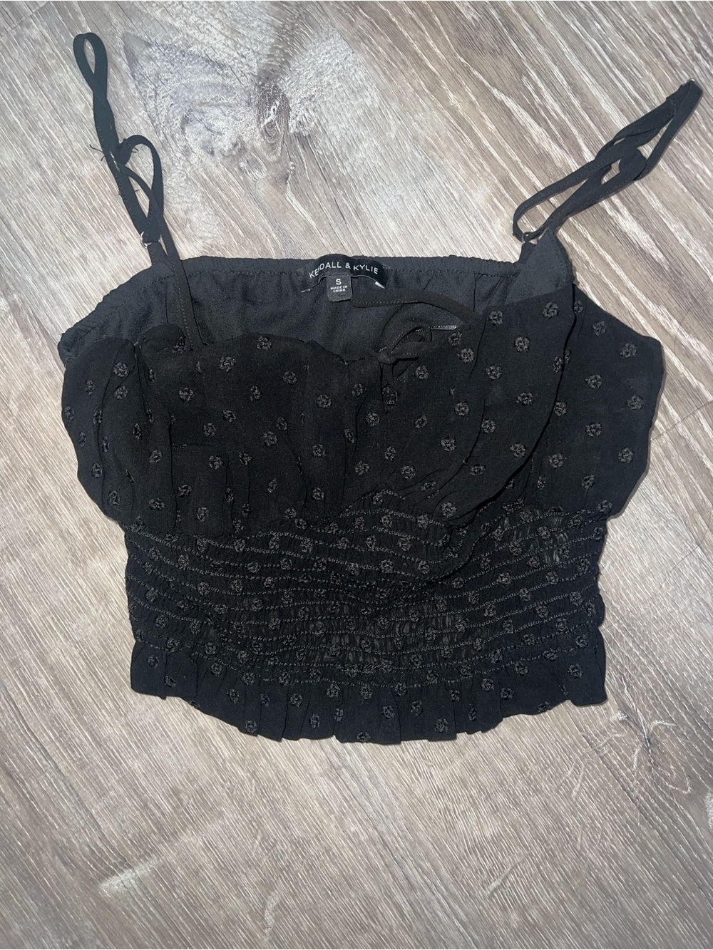 Kendall & Kylie Black Cami Crop Top. Size small.